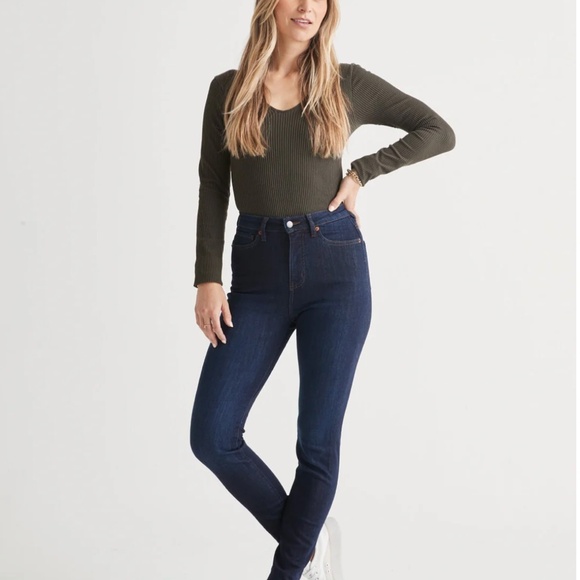 DUER Denim - NWT DUER Women's Performance Denim High Rise Skinny in Dark Stone 27" x 31"